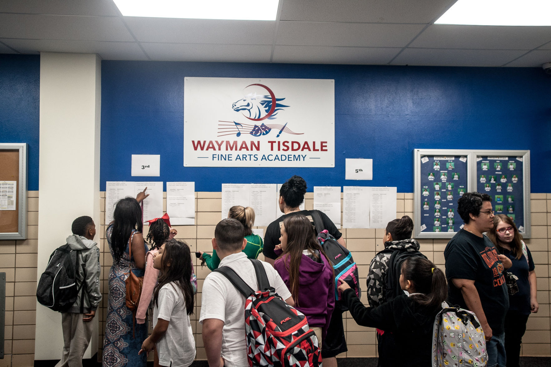 Wayman Tisdale Fine Arts Academy first day of school August 2018